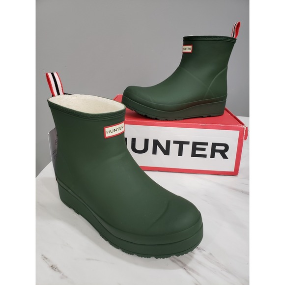 Hunter Shoes - Hunter Women's PLAY Short Insulated Flexing Green/ White Willow Boots WFS2235